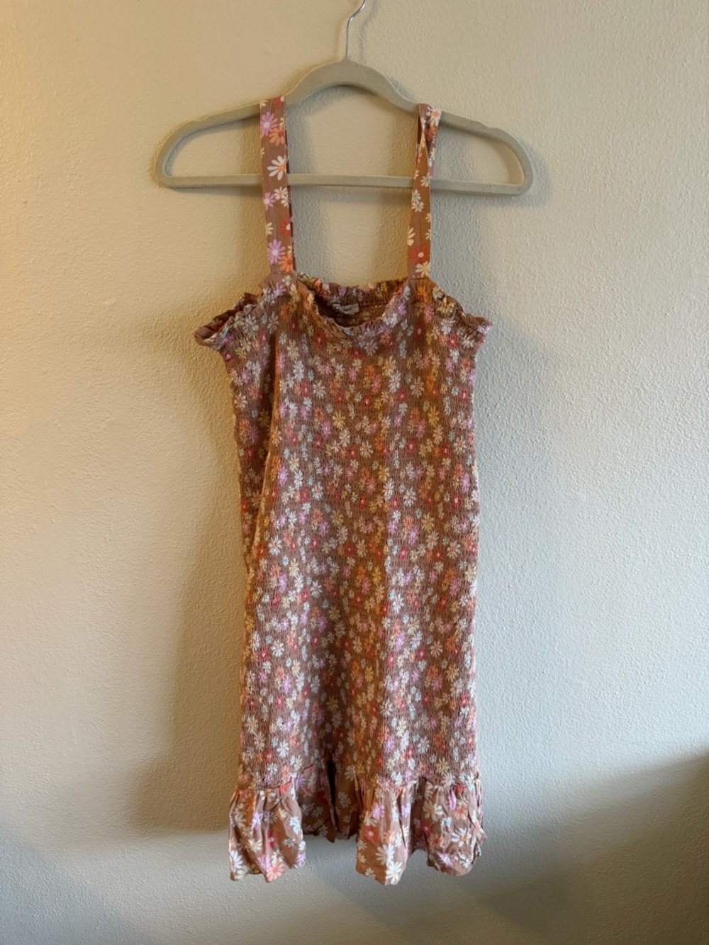 American Eagle Outfitters Rust Floral Smocked Dress